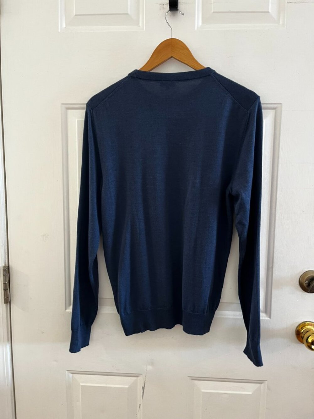 Isaia Men's Blue Cashmere/Silk/Wool Blend Pull-Over Crewneck Sweater Sz Med - Picture 9 of 10